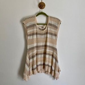 Free People Crochet Knit Cap Sleeve Draped…